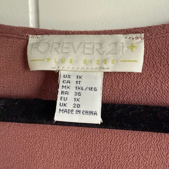 Forever 21 Womens Dress Sz 1X Mini Embroidered Dusty Rose Tunic Cottagecore - Picture 7 of 8